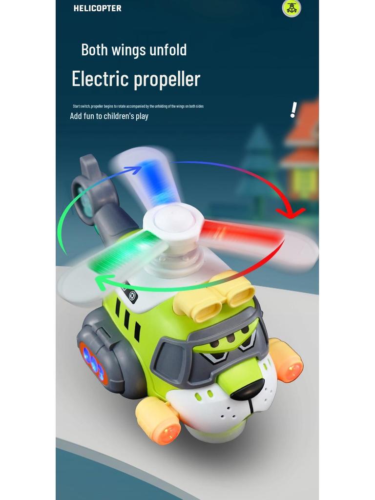 Electric Universal Helicopter Toy with Music, Lights, and Rotating Propeller for Kids