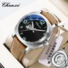 CHENXI 8854 New Band Men Watch Watches 45mm Stainless Steel Case Men's Vintage Mechanical Watch SKY BLUE Dial Leather Bracelet