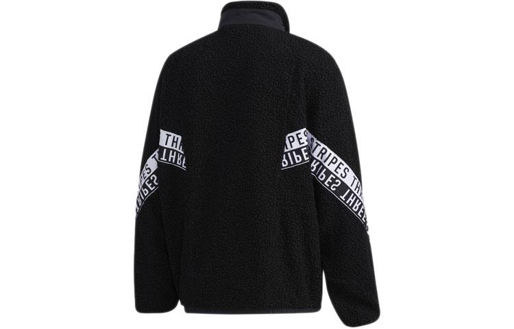Adidas Velvet Jackets Men's Black Stand Collar Thickened GE0388