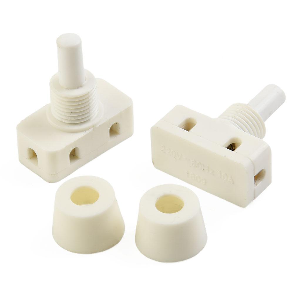 Screw Terminal Connection White Color 10mm Packing Diameter 250V Voltage ABS Material Push Button Switch Circuit Breaker White