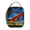 Congolese And Proud Congo Flag Accessories Insulated Lunch Bag For Office Tiger Food Container Portable Thermal Lunch Boxes