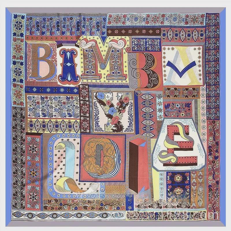 "New European and American Jungle Floral Bird Print 130cm Silk Twill Satin Square Scarf Shawl"