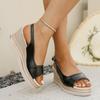 Fashion 2025 Women Fashion Sandals Open Toe Casual Wedge Platform Sandals Soft Sole Light Work Shoes Retro Flat Comfortable Beach Shoes