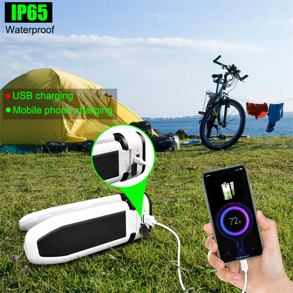 Solar 60 Led Tent Light Led Rechargeable Lamp Power Outage Portable Emergency Camping Light With 2400mah Power Bank