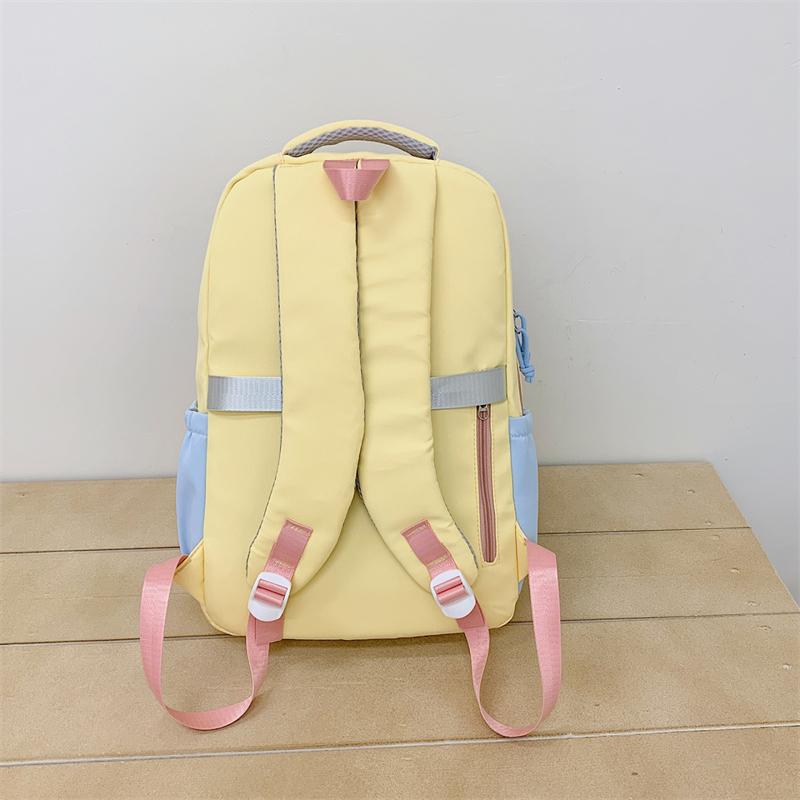 Large Capacity Girls Backpack Color Contrast Student Schoolbag