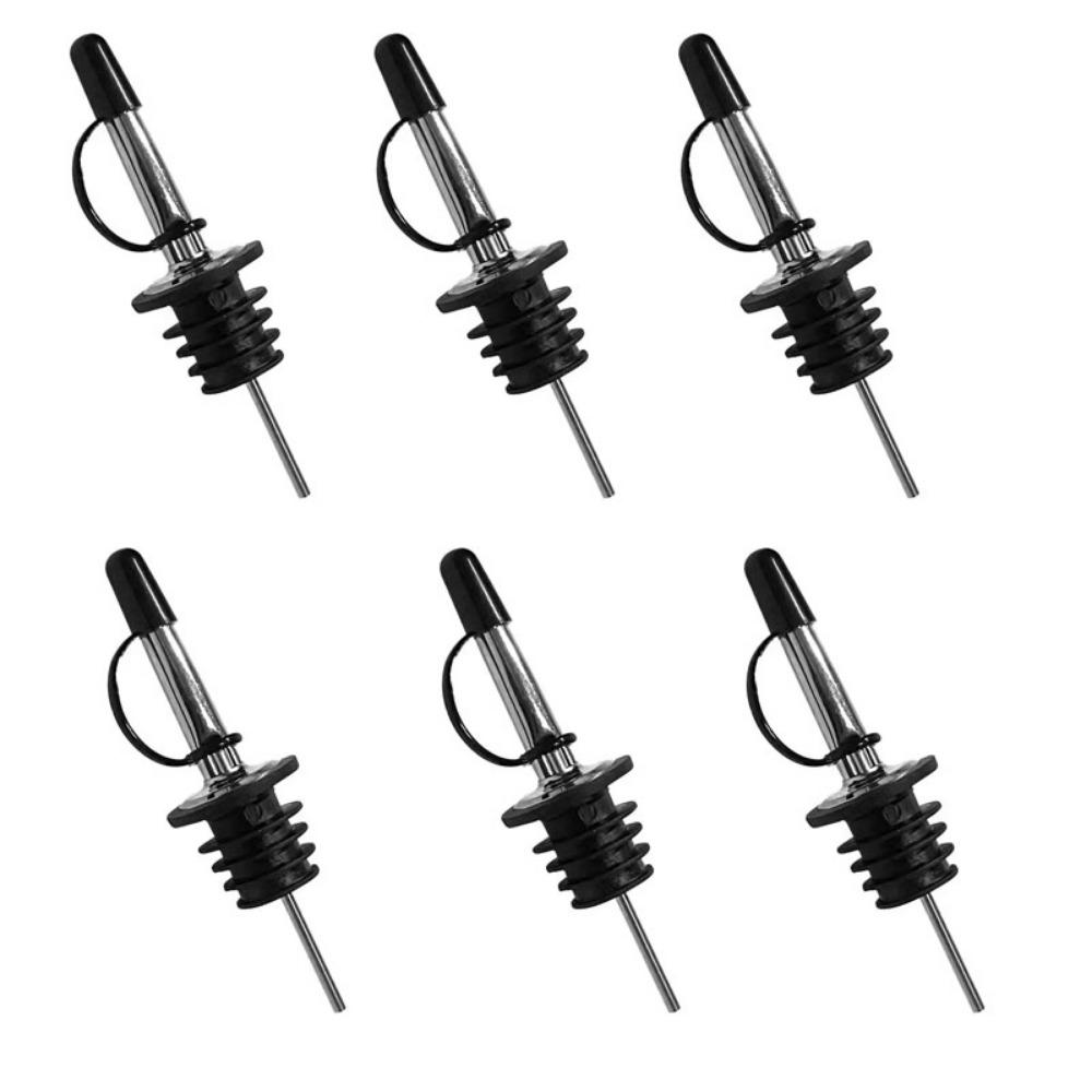 6/12Pcs Self-closing Liquor Pour Spouts Set Stainless Steel Bartender Bar Tools  Wine Accessories