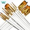 Aishake 15-Piece Nylon Hair Paint Brush Set with Black Canvas Bag and Sponge Scraper