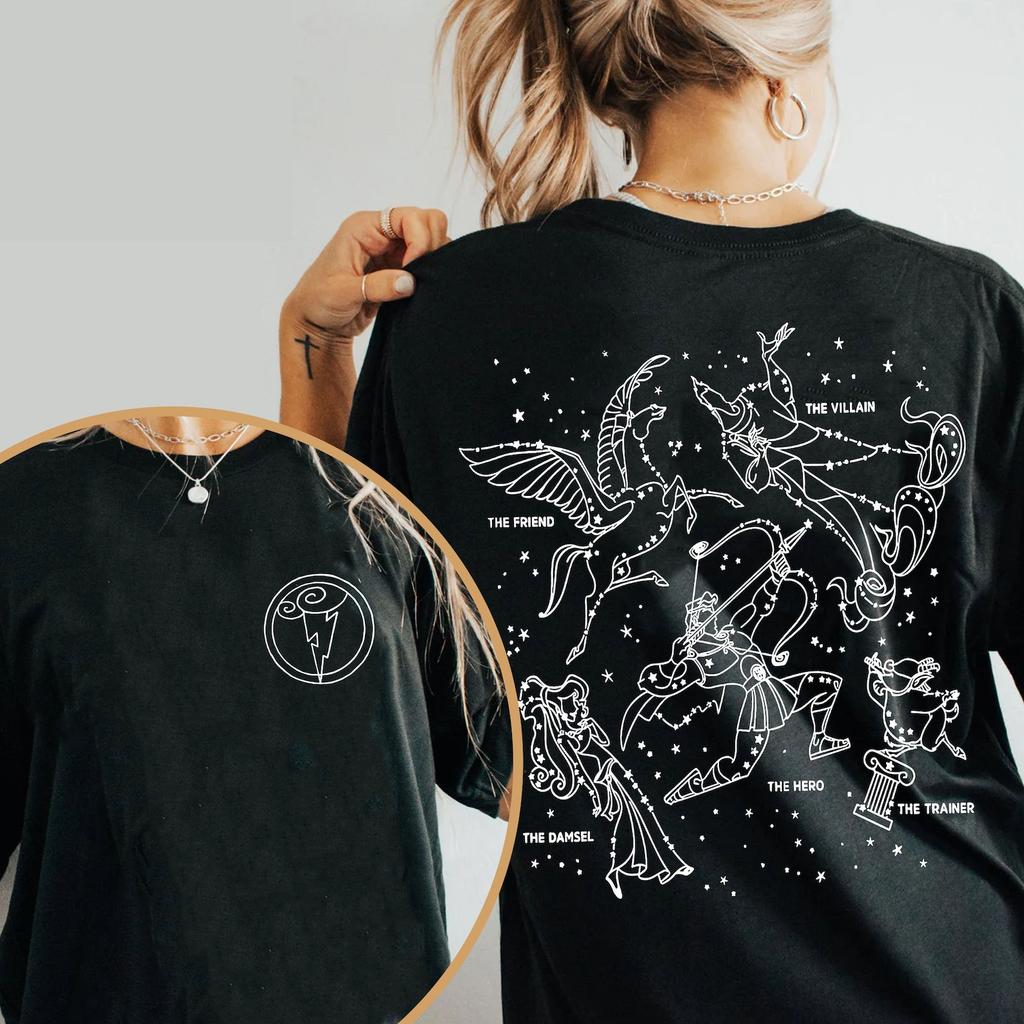Two Sided Hercules Damsel Hero Megara Hades Shirt Hercules Map Tee Symbol of The Gods World Land Trip
