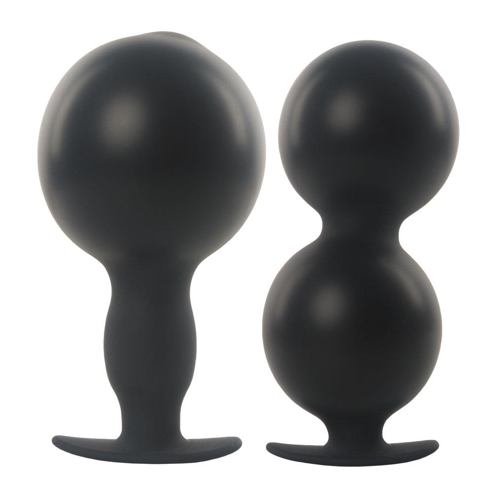 YWZAO Inflatable Anal Plug Silicone Double Ball Wearable G52