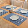 Nordic Linen Table Placemat Set Solid Color Heat Resistant Burlap Dining Mats Kitchen Table Western Food Plate Cup Mat Decor