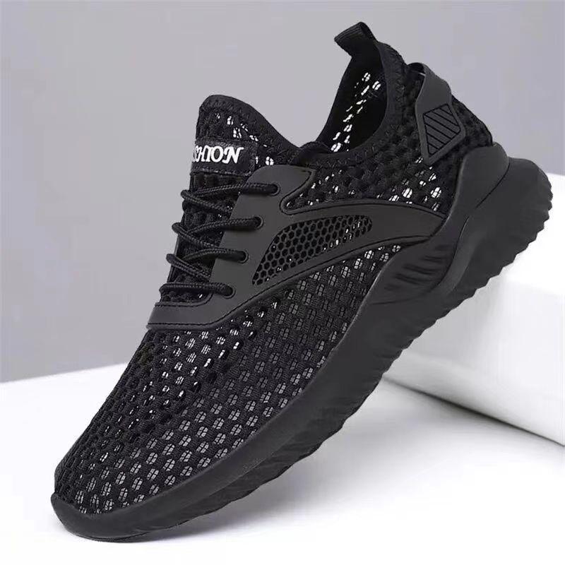 

Large mesh summer breathable mesh men s shoes fashion light casual shoes men s hollow lightweight men s shoes 44 чёрный