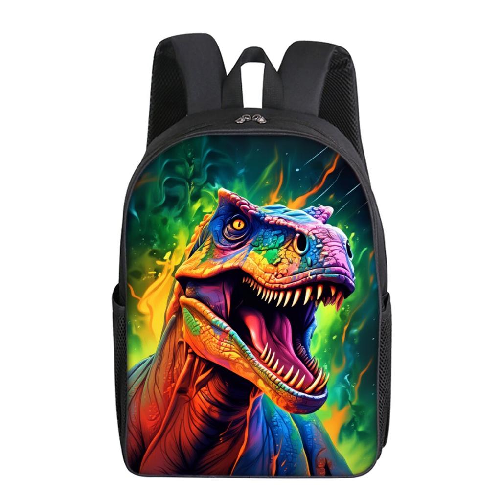 Simple Style Dinosaur Print Single Layer Backpack for Boys/Girls Children Best Gifts 2D Flat Cartoon School Bags