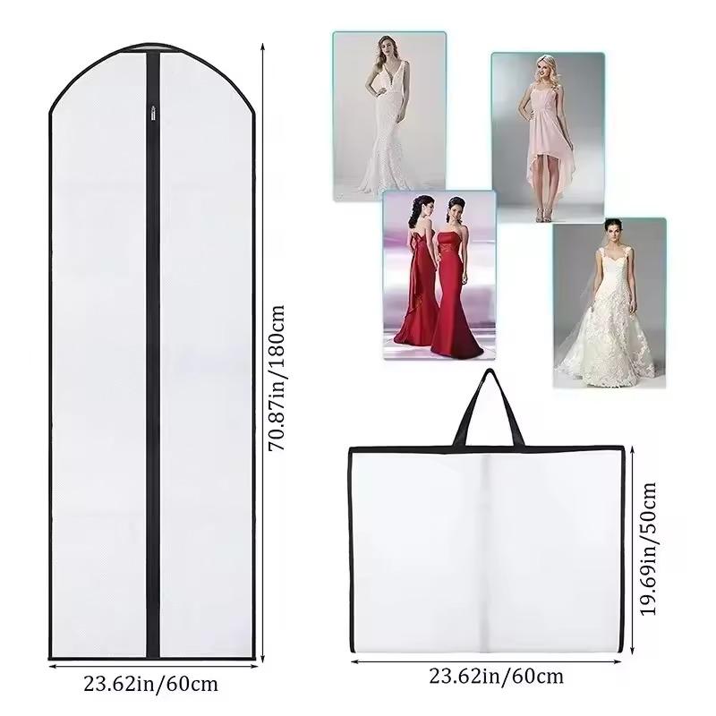 2 Stück Reisekleidung Staubbeutel Tragbar Faltbar, Wasserdicht und Feuchtigkeitsbeständig Kleideraufbewahrung Abdeckung Brautkleid Hängende Tasche