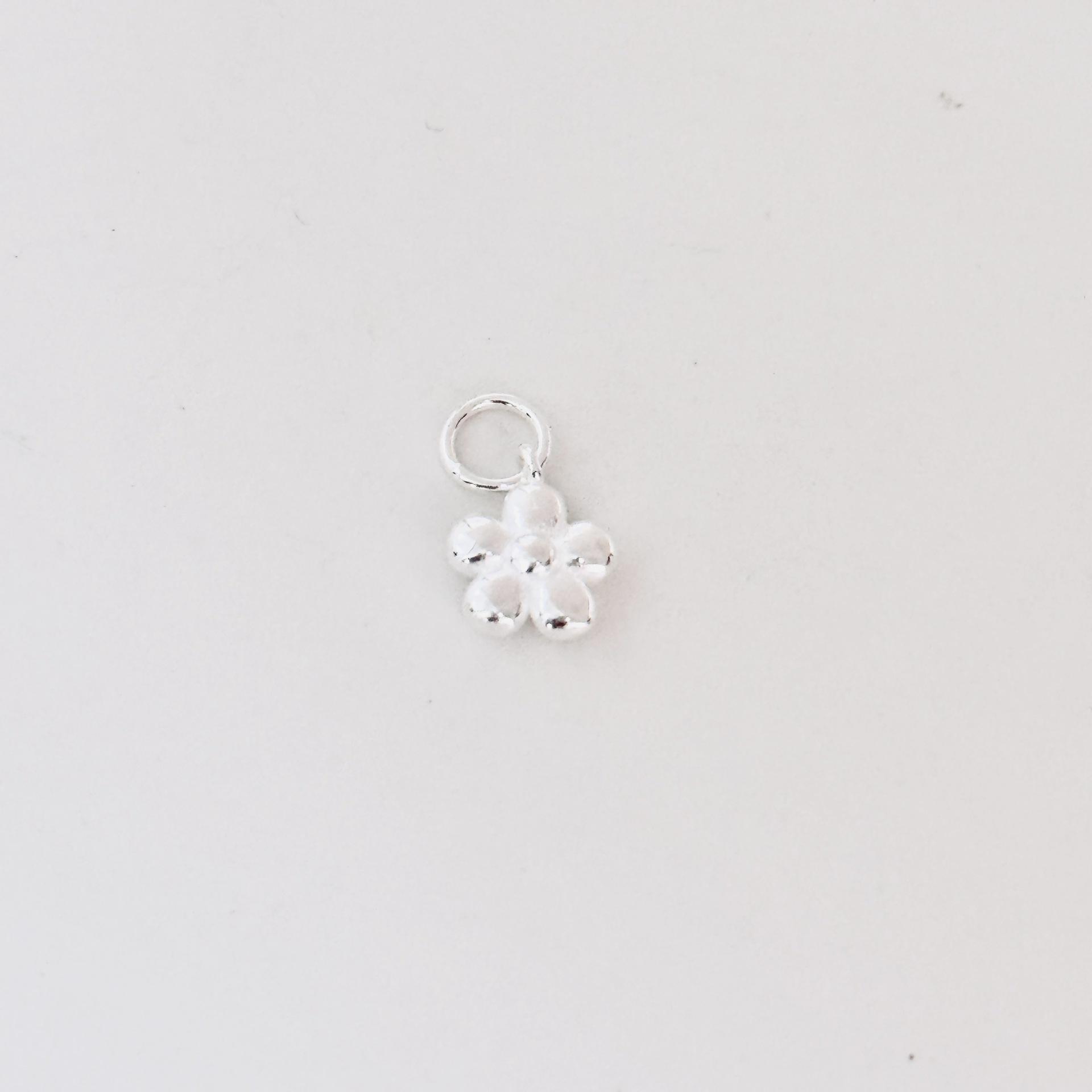 s925 Sterling Silver Flower Pendant Charm for DIY Jewelry and Bracelet Making 925 Silver