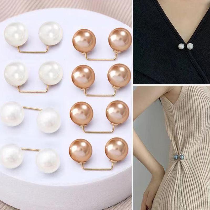 Collar Adjustment Scarf Safety Fashion Pins 8PCS Pearl Non Slip Safety Pins Dress Brooch Decoration Dress Waist Fastening Pins