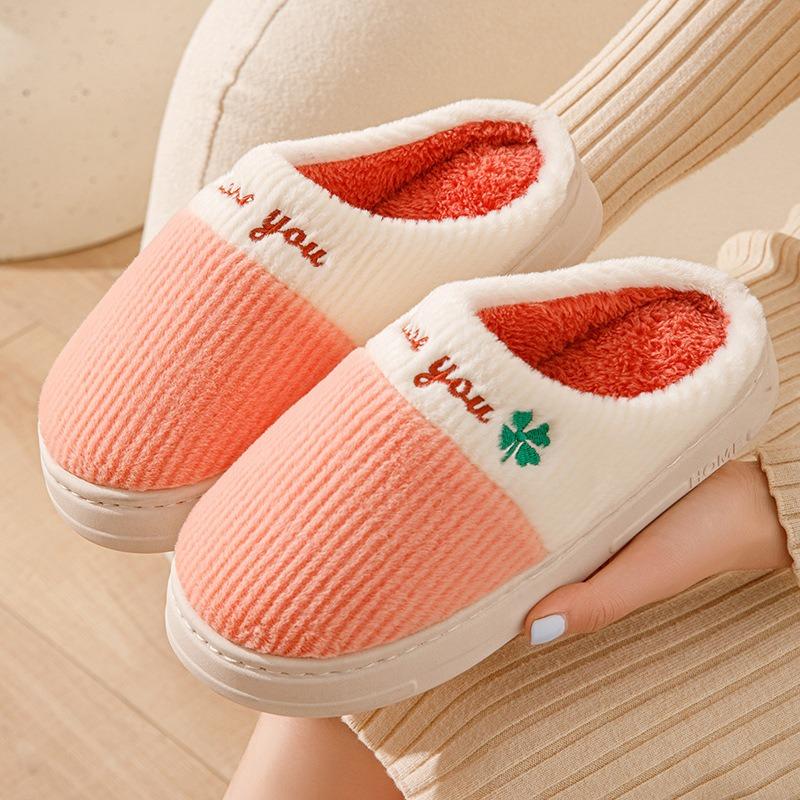 Baotou Cotton Slippers Women's Autumn and Winter Outer Wear New Indoor Home Non-slip Soft Bottom Plush Slippers