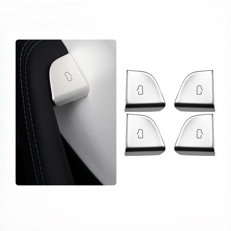 4Pcs/Set Car Door Button Protective Cover Trim Sticker Scratch Resistant Decor For Model 3 Car Interior Refit