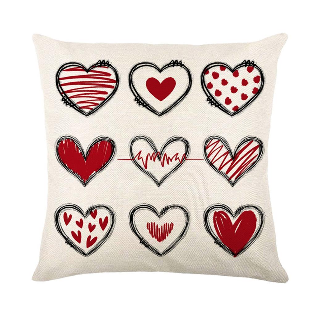 Sofa Pillow Cover Valentine's Day Printed Sofa Cushion Cover Love Letter Pillow Cover
