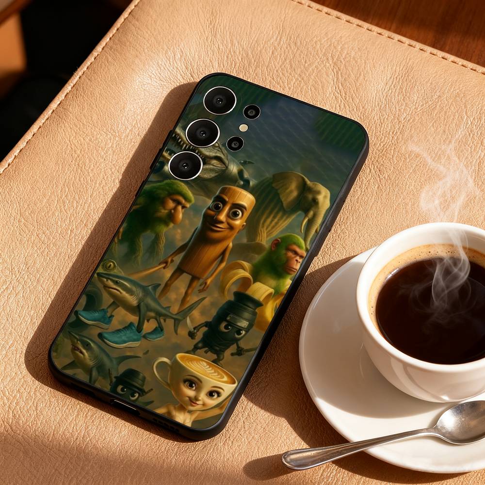 I-Italian B-Brainrot T-Tung Phone Case For Samsung S26,S25,S24,S21,S22,S23,S30,Ultra,S20,FE,Lite,10,9,Black Cover