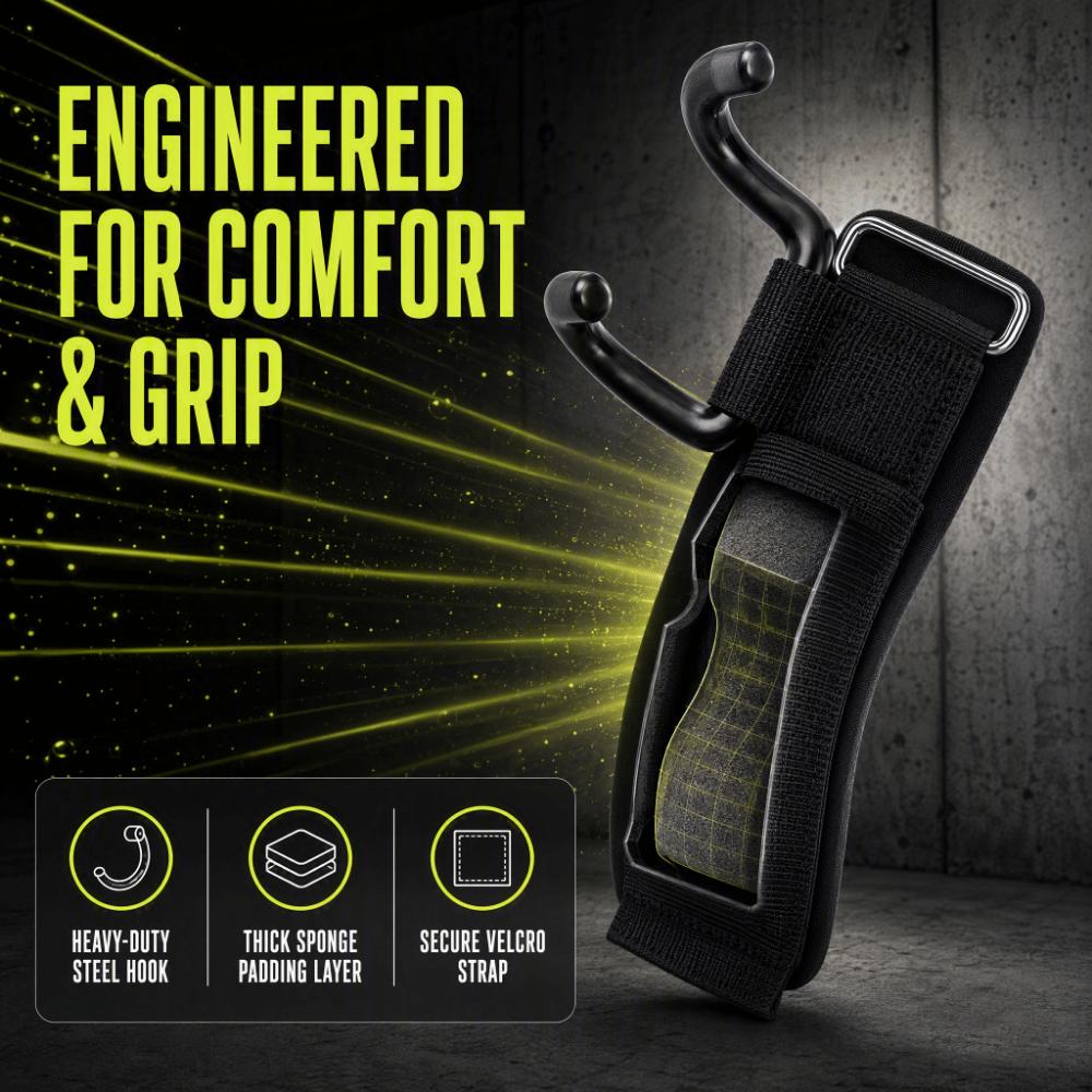 2pcs Heavy Duty Strap Lifting Hook Strap Adjustable Wrist Strap Pull Up Hook Gym Workout