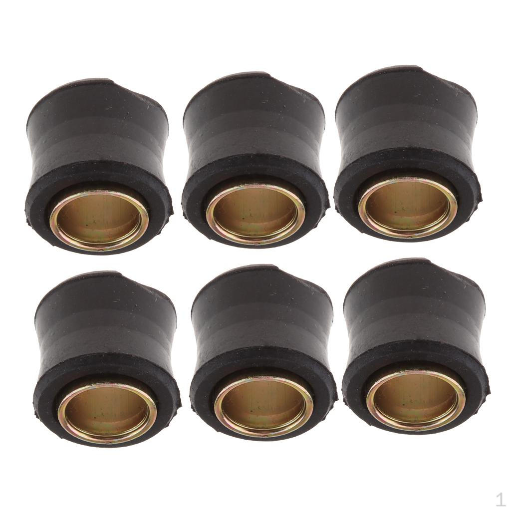 6pcs Motor Shock Absorber Rear Bush Lower 12mm for Motorbike Replacement