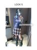 Mochie Early Spring Korean Retro Plaid High-Waist A-line Skirt MQ1094