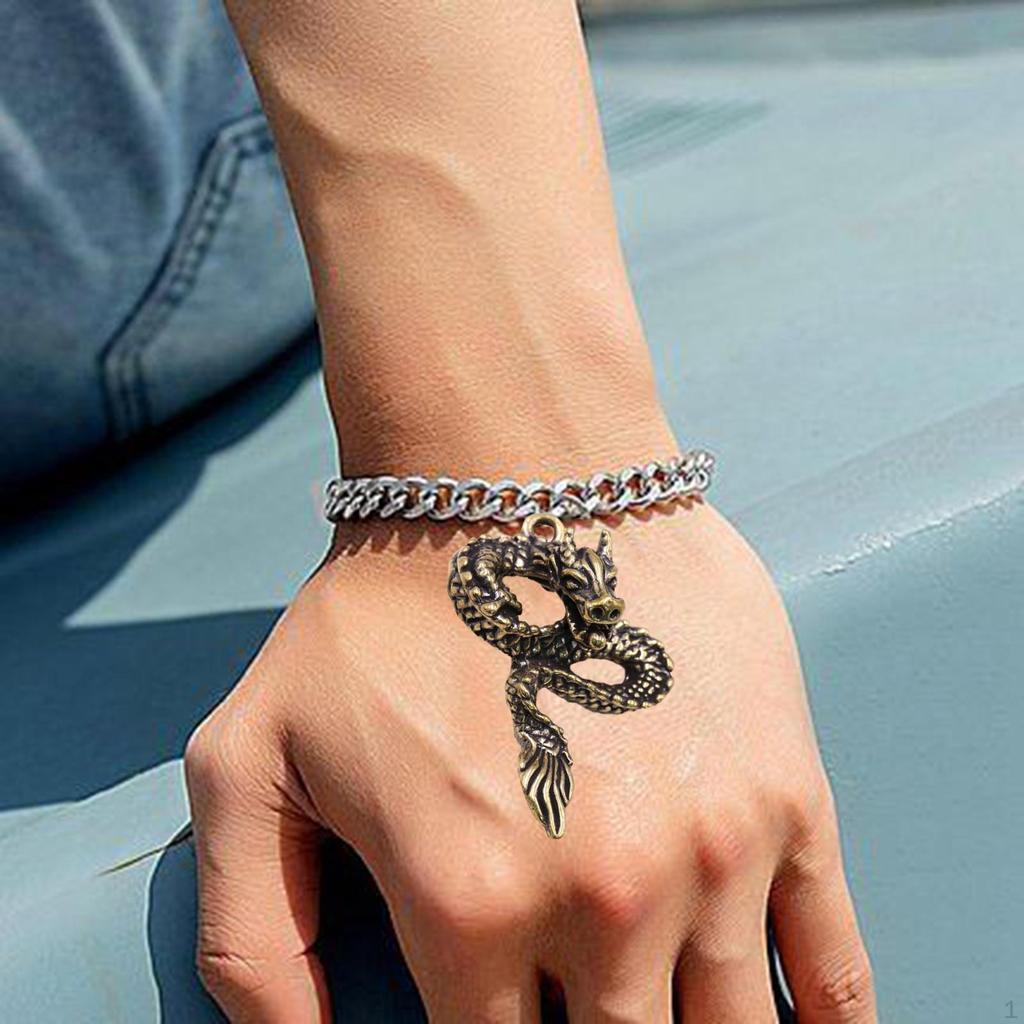 Brass Mini Chinese Dragon Keychain Pendant Cute for Year