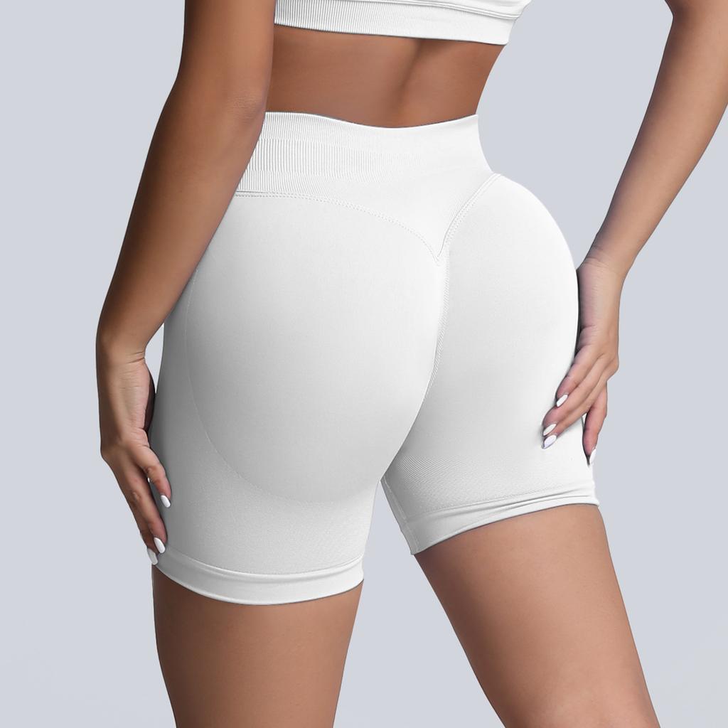Seamless Matte High Waisted Yoga Shorts, Cinching And Lifting Hips, Tight Fitting Women'S Fitness Pants, Worn As Outerwear Running Shorts