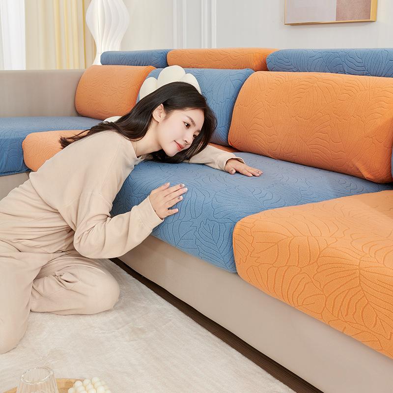 Sofá Elástico Sofá Simples Moderno Capa de Sofá Todos Enrolados Capa Quatro Estações Universal Encosto Capa de Tecido Nórdico Espessado