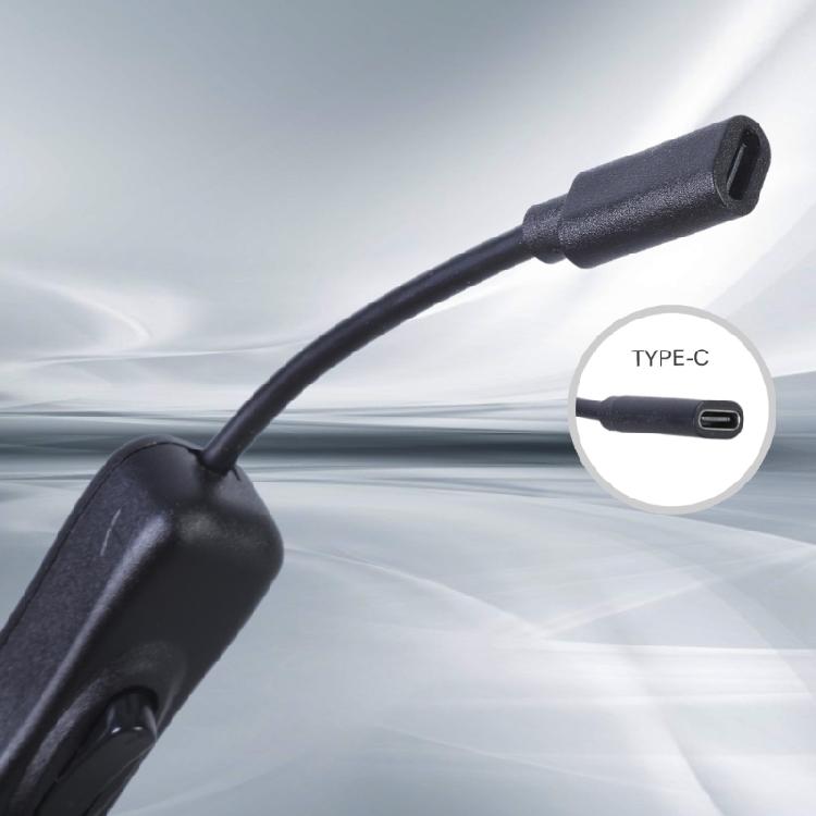 USB Type C Extension Cable 480Mbps Transmission Speed Female Port Extender Cord Data Transfer Line with Power Switches