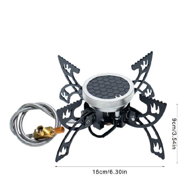 Foldable Camping Cooker  Burners Wind Resistant Flame 4 Leg Stability Compacts Portable Design for Outdoor Cooking