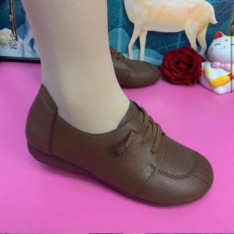 Single shoes women's shallow mouth round head spring and autumn soft sole casual shoes women's shoes
