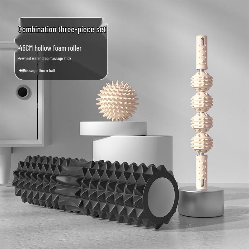 Solid Core Yoga Foam Roller Set with Massage Tools