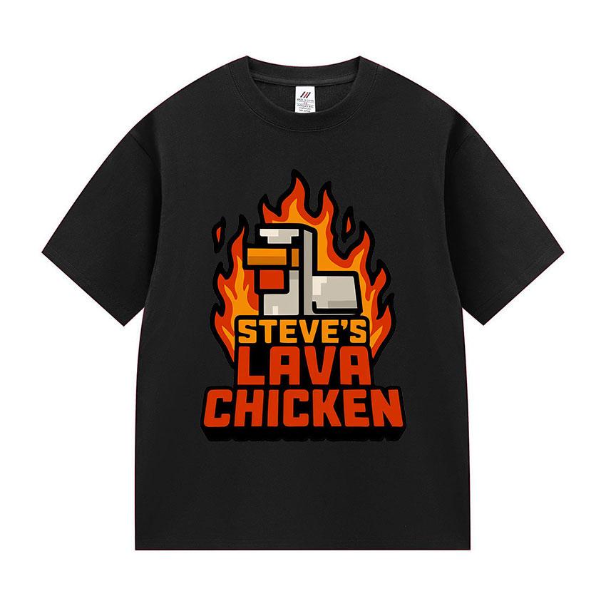Steve‘s Lava Chicken Jockey Funny Meme T Shirts Men Women Fashion Humor Cotton T-shirts Vintage Oversized Short Sleeve Tops Tees