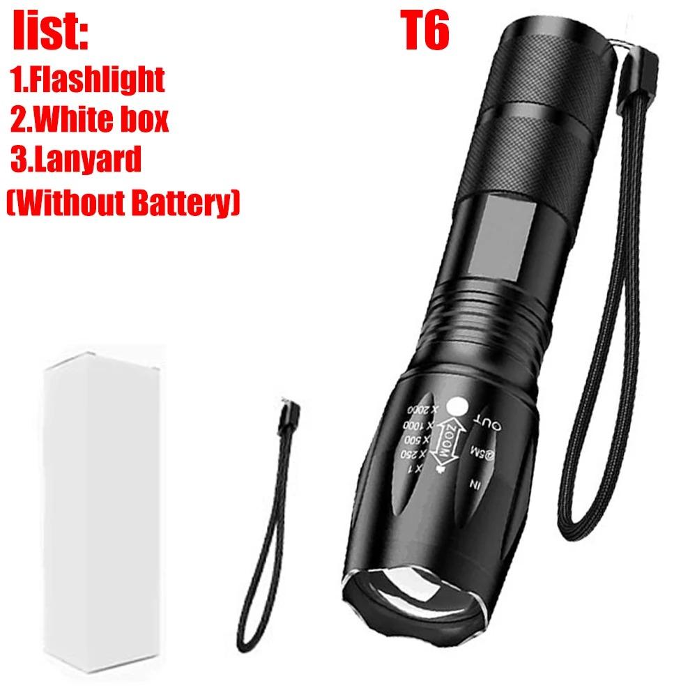 High Power LED Flashlights Camping Torch 5 Light Modes Zoom Light Aluminum Alloys Waterproof Material External 3 AAA Battery