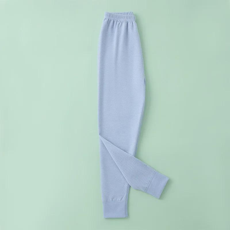 Children's Striped Brushed Warm Pajama Leggings for Autumn and Winter