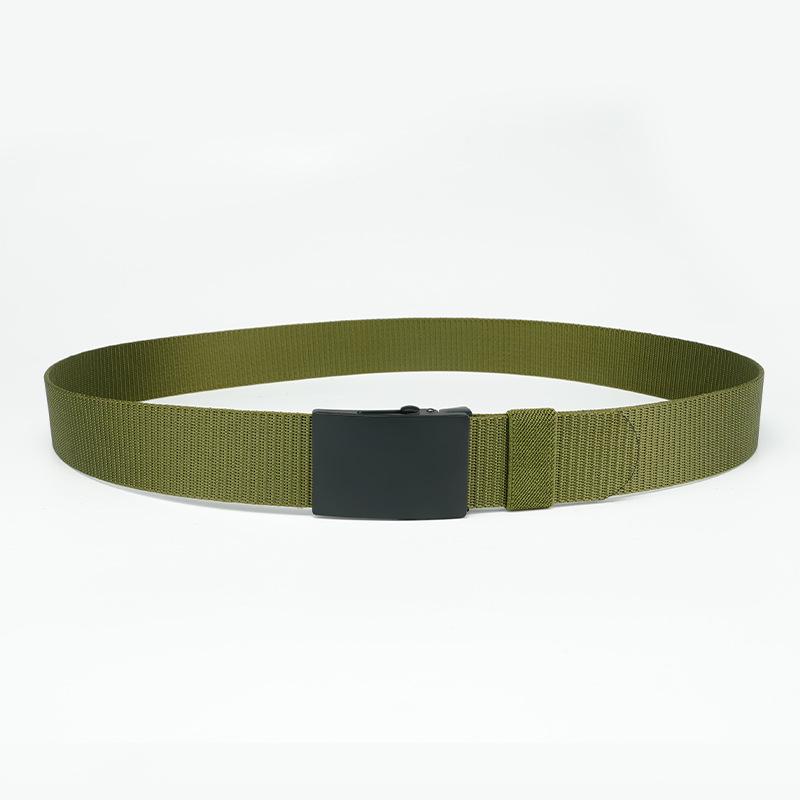 Men's No-Hole Canvas Belt with Automatic Buckle - Versatile Casual Jeans Nylon Leather Belt