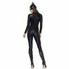 Catwoman PU Lederkostüm für Damen, Sexy Halloween Cosplay Outfit