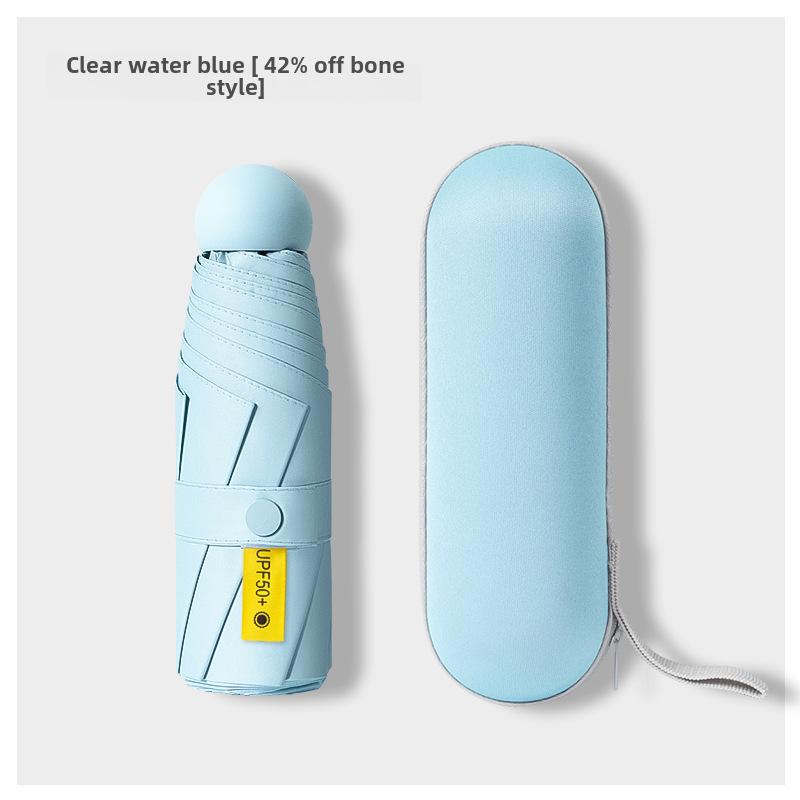 Portable Women's Sun Protection Umbrella - Mini Black Capsule Design