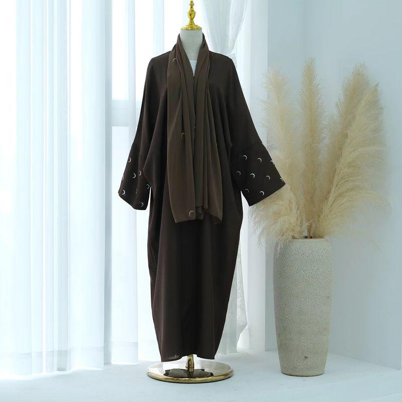 New Arrival Middle East Dubai Embroider Elegance Cardigan Robe Dress Embroidered Cardigan Dress