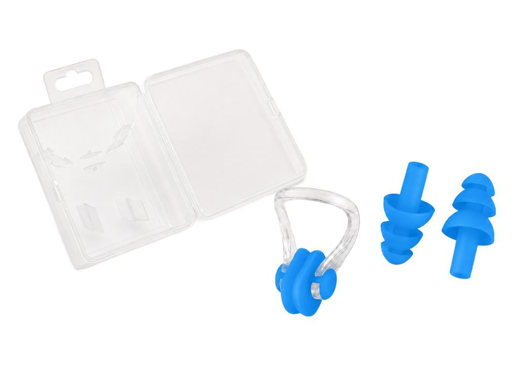 Aqua Sport Zestaw Klips Zatyczki +Box Blue As1294