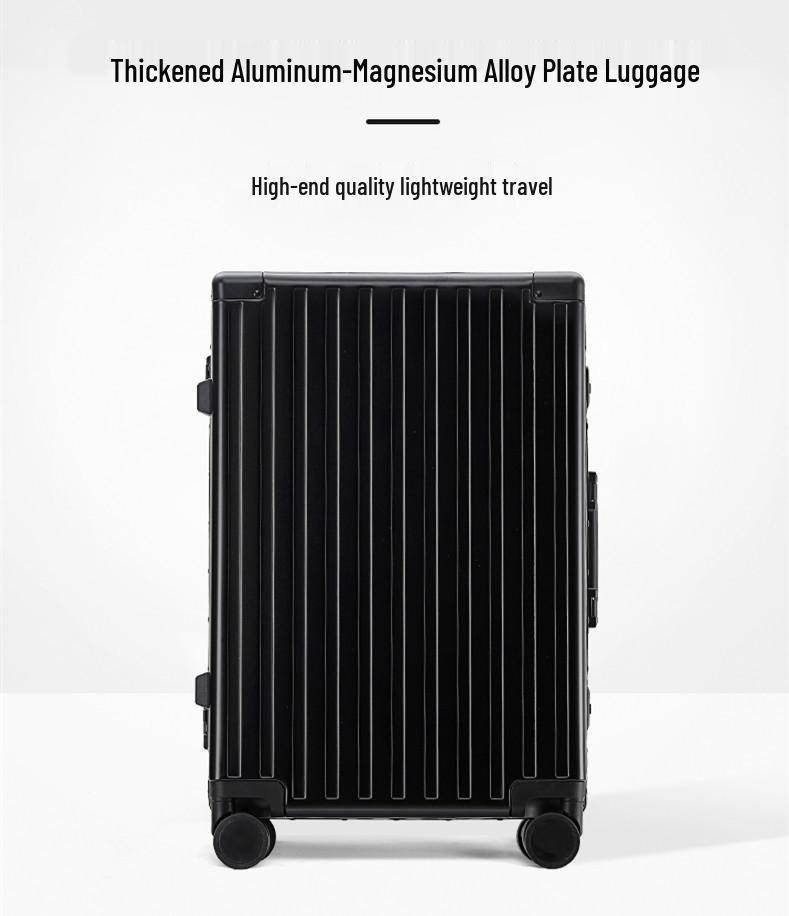 Aluminum-Magnesium Alloy Trolley Case - All-Metal Universal Wheel Luggage for Men and Women Business Carry-On