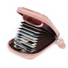 Korean RFID Anti-Theft Cowhide Card Holder with Transparent Window and Multiple Slots