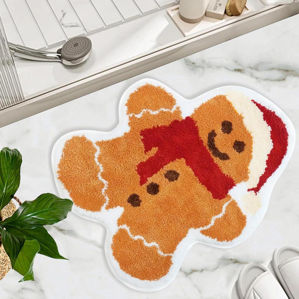 Christmas Decoration Mat Dirt Resistant and Easy To Take Care of Imitation Cashmere Mat Household Bathroom Absorbent Foot Mat