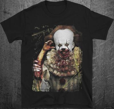 Hello! Creepy Clown Shirt By Stephen King Psycho Horror T Shirt Clothing Graphic Short Sleeve Shirt Unisex Men Women All-Season