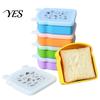 Portable Breakfast Box Silicone Sandwich Holder Lunch Box, Microwave Safe Food Container for Bread Keeper Work Toast, Leak-Proof Bento School,