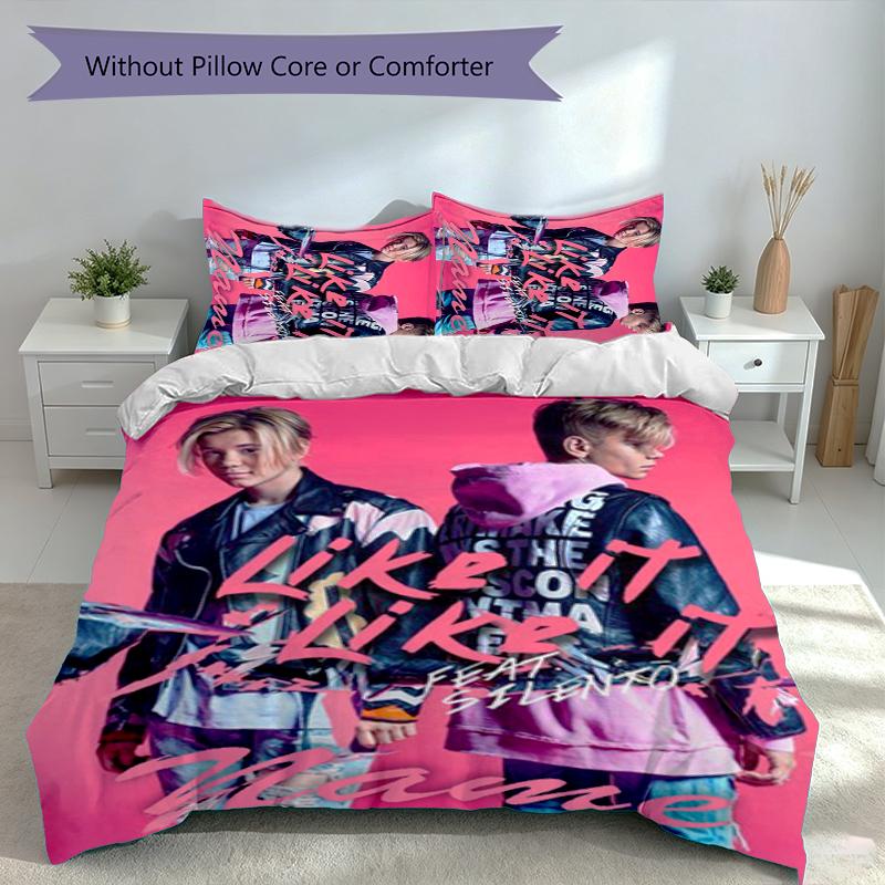 3pcs Custom Name Marcus and Martinus Set,Includes 1 Duvet Cover and 2 Pillowcases,All-season Bedroom Decor