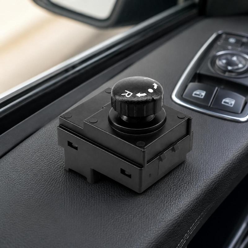 Side Mirror Adjustment Control with ABS Injection-Molded Housing, Marked Round Knob, and Part Number A4518200410 for Vehicle Mirror Repair