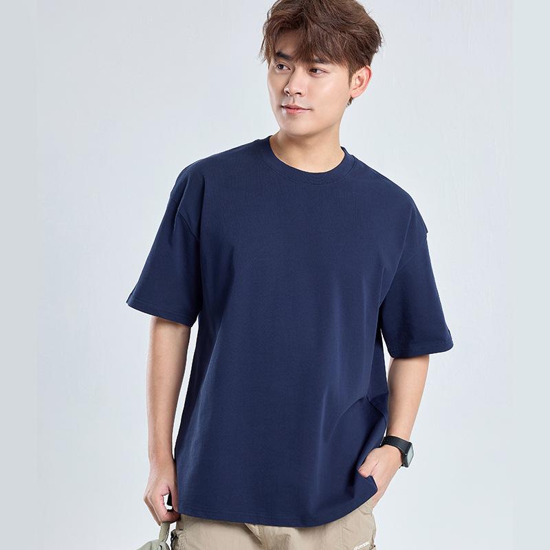 

Summer Heavyweight 100% Cotton Double Yarn Loose Fit Drop Shoulder Streetwear T-Shirt 3XL