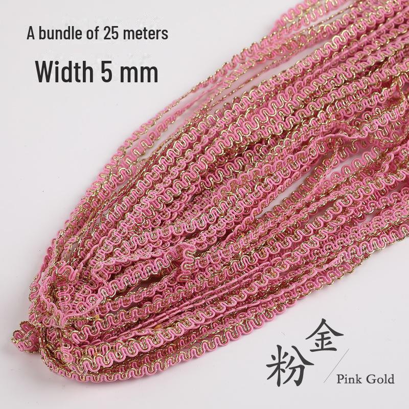 5mm Złota i Srebrna Koronka Falista na Akcesoria Odzieżowe DIY